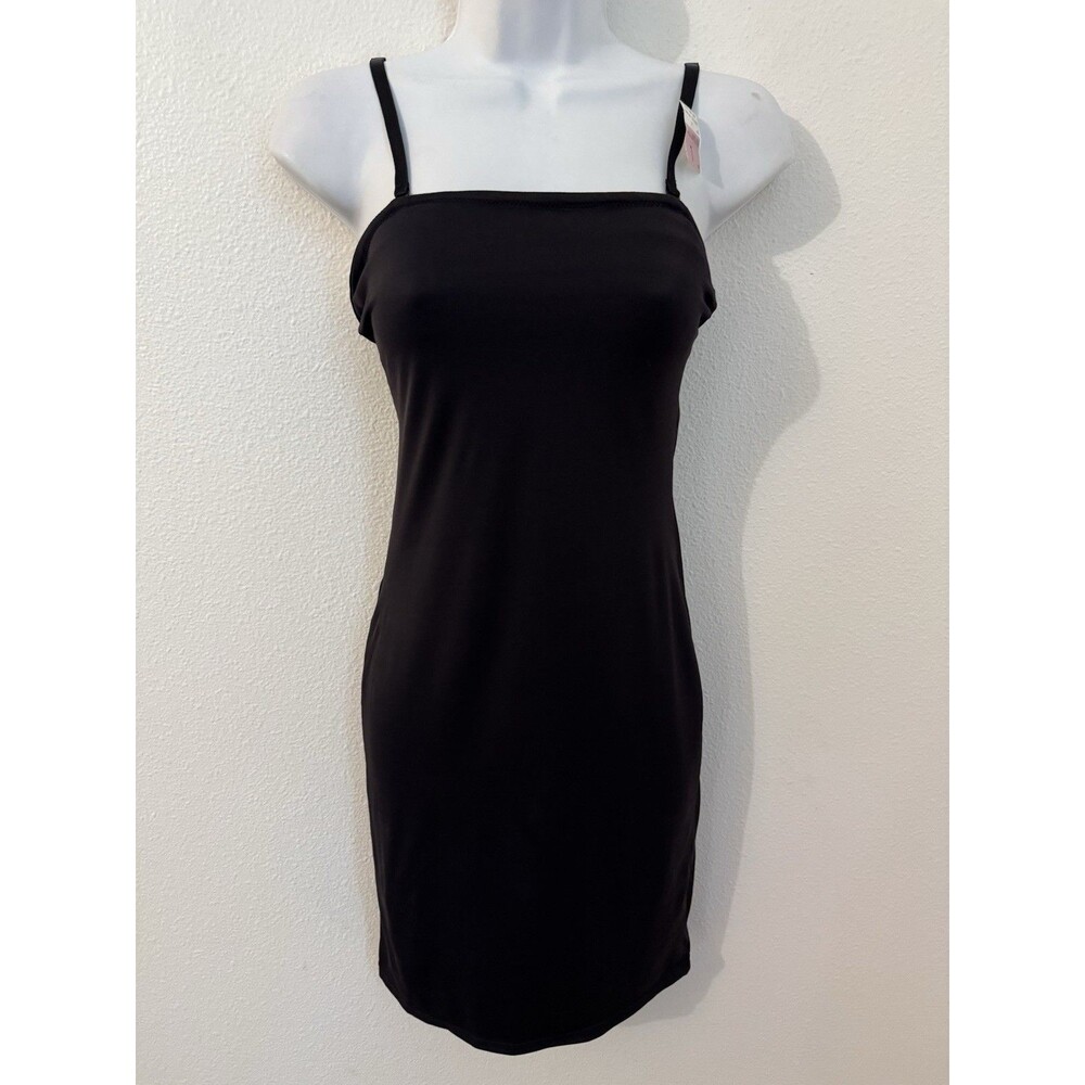 Vassarette Slip Dress Womens L Chemise Stretch Shapewear Bodycon New Black